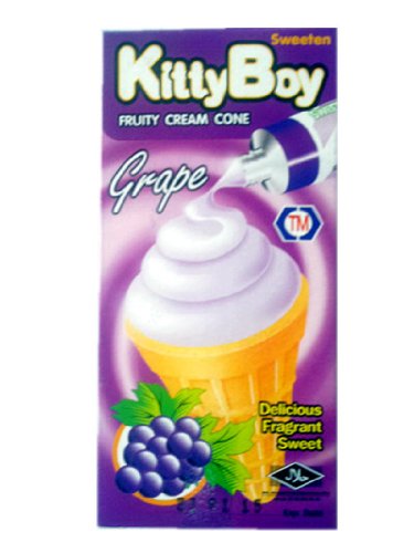 1 Box Kitty Boy Sweeten Fruity Cream Cone Grape Savour Small Size logo