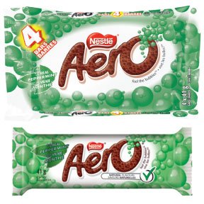 10- Aero Peppermint Chocolate Bars 41g Each Made In Canada logo