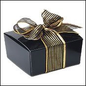 10 Black 4-pc. Ballotin Candy Boxes (can Hold Up To 4 Standard Sized Truffles) logo