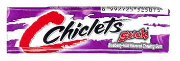 10x Chiclets Stick Blueberry Chewing Gum Mint Shipping From Thailand logo