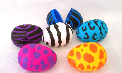 12 Animal Print Eggs, 2 1/2 Each, 2 Of Each Color/style logo