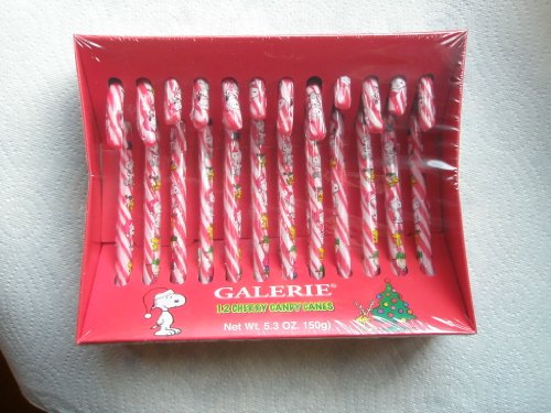 12 Galerie Peanuts Christmas Cherry Candy Canes logo