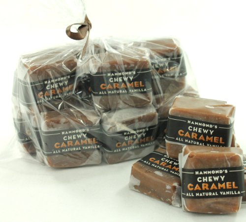 16 Pieces Vanilla Caramels, Wrapped, 1 Pound Bag, Hammonds Candy, Hand Made logo