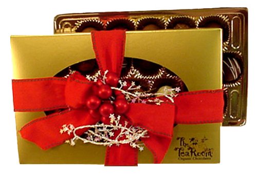 16 Premium Holiday Truffles In Beautiful Gold Box. Truffles Are Made Using Over 99% Organic Ingredients and Are Hormone & Gmo Free logo