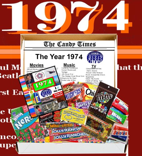 1974 40th Birthday Gift Basket Box Retro Nostalgic Candy From Childhood logo