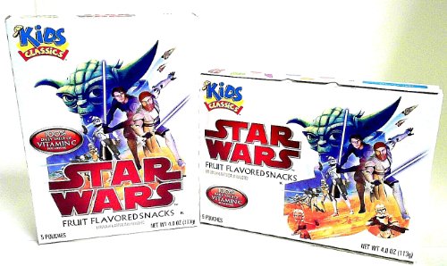 2 Boxes Star Wars Fruit Flavored Gummy Snacks 5 Pouches Per Box logo