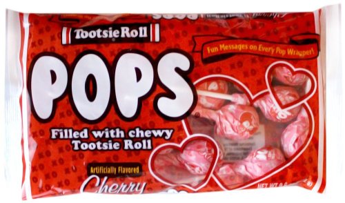 2 Pack Tootsie Roll Cherry Flavored Pop With Fun Message On Every Pop Wrapper (1 9.6oz) Bag logo