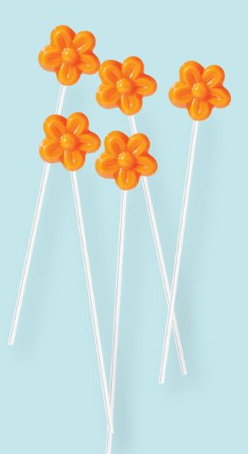 24 Orange Solid Flower Lollipops logo