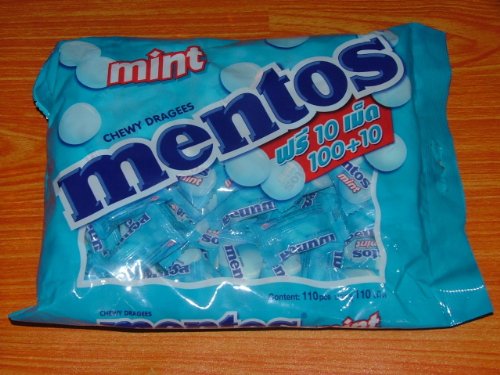2x Mentos Chewy Dragees Candy – Mint Flavour – 110 Tablets / Pack Free Shipping From Thailand logo