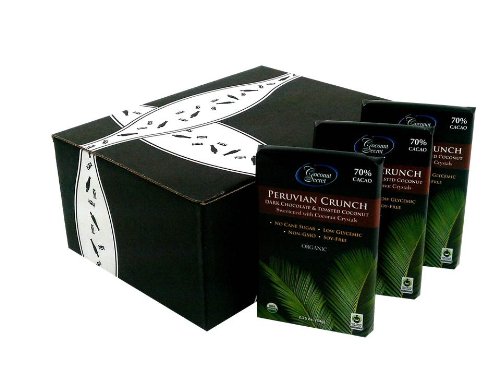 3 Coconut Secret Peruvian Dark Chocolate Coconut Bars In A Gift Box logo