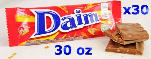 30 Bars Of Daim Milk Chocolate Crunchy Almond Center Caramel Bars logo