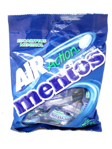 36 Mentos Chewy Dragees Dragee Air Action Eucalyptus & Menthol Flavor Refreshing From Thailand logo