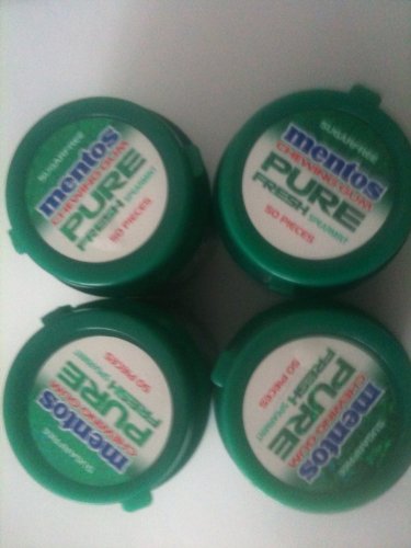 (4 Pack) Mentos Spearmint Sugar Free Pure Fresh Chewing Gum 50pc logo