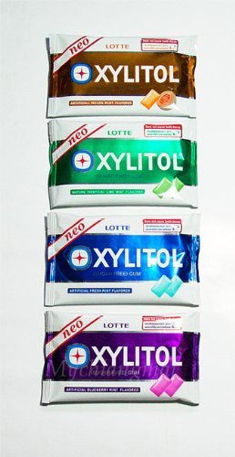 4 Packs Of Lotte Xylitol Sugar Free Gum Mixed Taste Made In Thailand logo