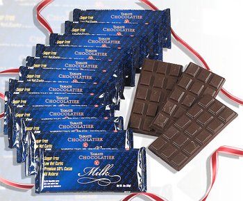 43% Cocoa Creamy Milk Low Carb Sugar Free 3 Oz. Bars., Eight(8) Bars, (36 Ounces Total) logo