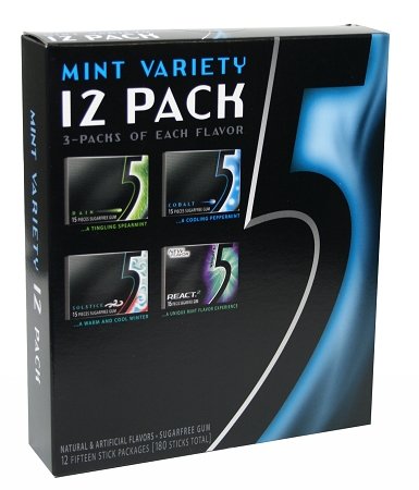 5 Gum 12 Pack Mint Variety Box: 1 Count logo