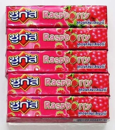 5 Pack Sugus Raspberry Wrigley’s Sweet Chewy Candy Made In Thailand logo