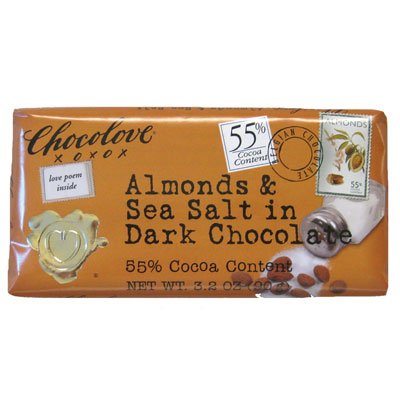 55% Dark Chocolate With Almonds & Sea Salt Bar 3.2oz: 12 Count logo