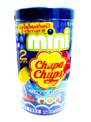 56 Chupa Chups Mini Lollipops Tongue Painter Fat Free Cola Orange Strawberry From Tiland logo