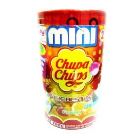 56 Units Chupa Chups Mini Lollipops Lollipop Assorted Cola Fruit Creamy Flavour logo