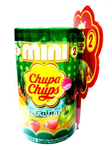 56 Units Of Chupa Chups Mini Lollipops Assorted Fruit Flavor logo