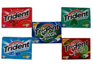 5pck Trident Recaldent Mix Flavored Sugar Free Made In Thailand logo