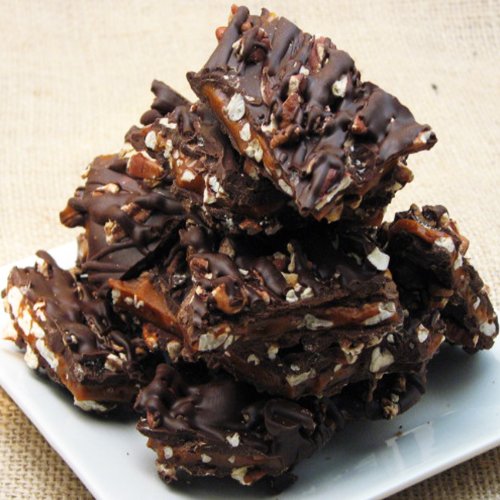 60% Dark Chocolate Pecan Toffee (1 Lb) logo