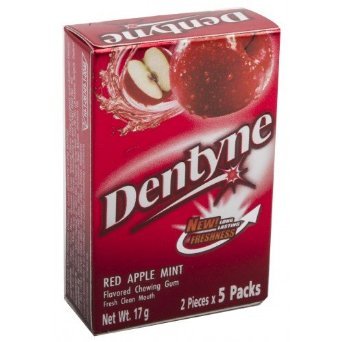 6x Chewing Gum Dentyne Red Apple 5 Sheets Of 17 Grams. logo