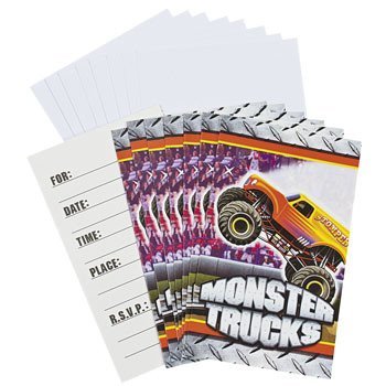 8 Monster Truck Birthday Party Invitations logo