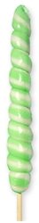 9 Inch Twist Whirly Lollipops 12 Units 1oz Green & White logo