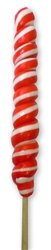 9 Inch Twist Whirly Lollipops 12 Units 1oz Red & White logo