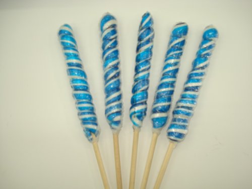 9 Twist Lollipops 12 Units 1oz Dark Blue & White logo