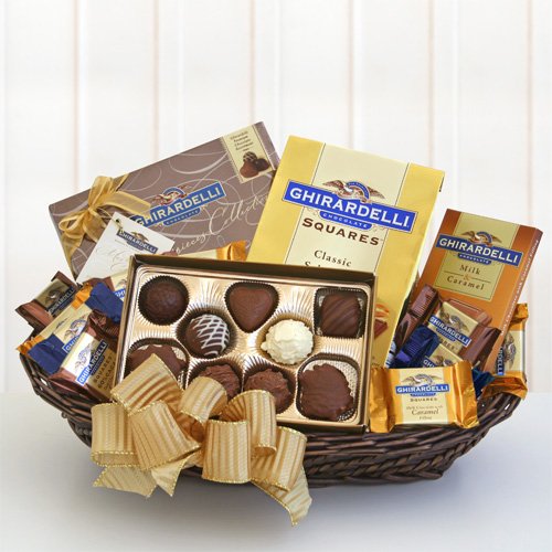 A Sweeter Celebration Deluxe Ghirardelli Chocolate Gift Basket | Birthday Gift Basket logo