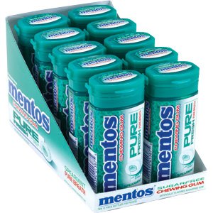 A1 Mentos Chewing Gum Pure Fresh Winter Green 10 Bottles Of 15 Pieces logo