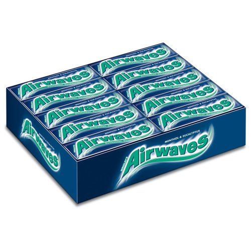 Airwaves Menthol & Eucalyptus Sugarfree Gum 10 Pellets (Pack of 10) logo