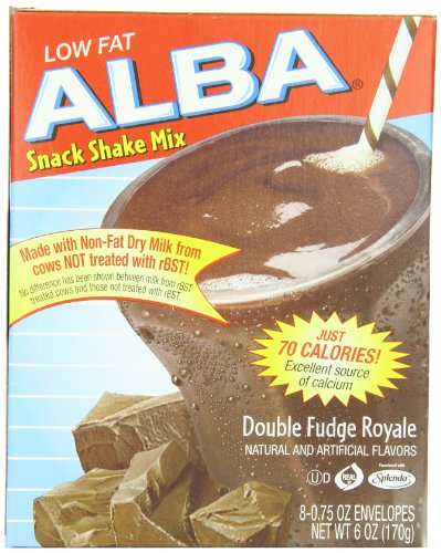 Alba Low Fat Snack Shake Mix Double Fudge Royale, 8-count, 6 ounce Box (Pack of 3) logo