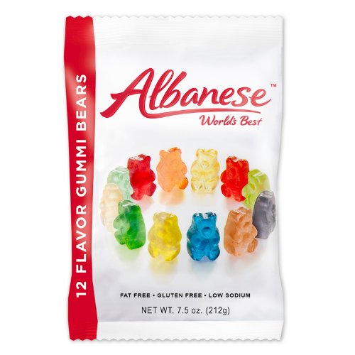 Albanese 12 Flavor Gummi Bears, 7.5 Ounce, Pack of 12 logo