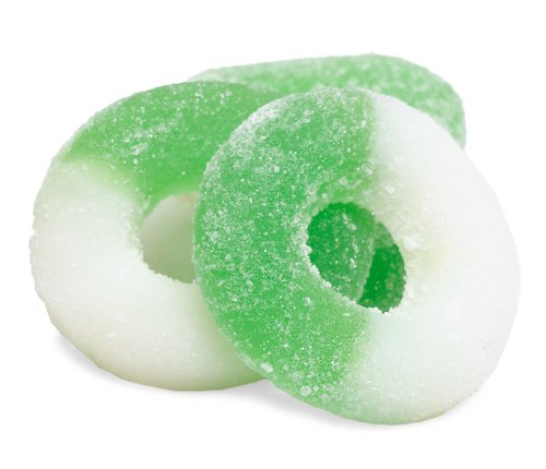 Albanese Apple Green, white, Gummi Rings, 4.5 Pound Bags, Pack of 2 logo