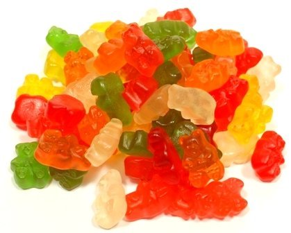 Albanese Confectionery 50100 case 6 Flavor Assorted Wild Fruit Gummi Bears, 20 Lb Case logo