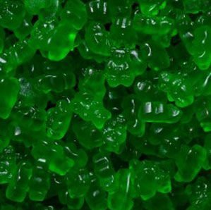 Albanese Confectionery 50105 case Granny Smith Apple Gummi Bears, 20 Lb Case logo