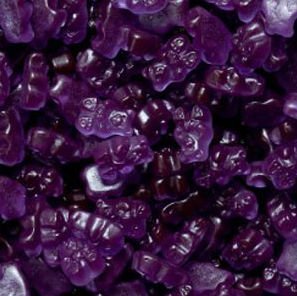 Albanese Confectionery 50109 case Gourmet Concord Grape Gummi Bears, 20 Lb Case logo