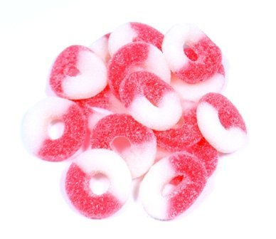 Albanese Confectionery 50134 case Watermelon Gummi Rings, 18 Lb Case logo