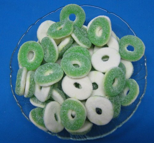 Albanese Green Apple Gummi Rings, 2lb Bag logo