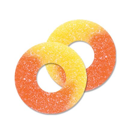 Albanese Peach Gummi Rings, 4.5 Lbs logo