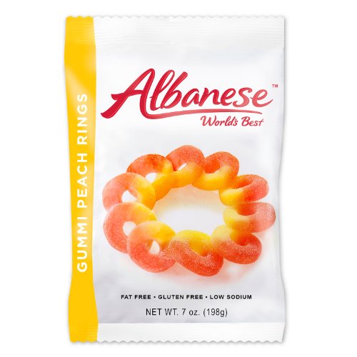 Albanese Peach Rings, 7.0 Ounce, Pack of 12 logo