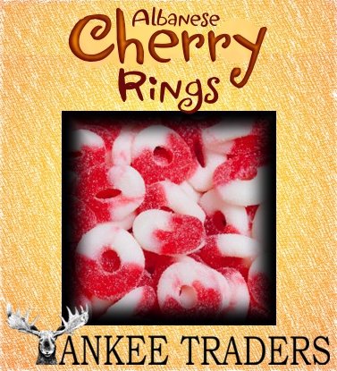 Albanese Red Cherry Gummi Rings Candy – 2 Lbs logo