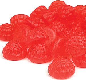 Albanese Red Ripe Gummi Raspberries 4/5lb Bags logo