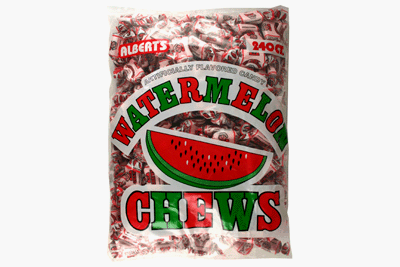 Albert’s Chews Watermelon 240 Piece Bag logo