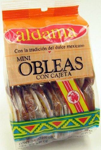 Aldama Obleas Con Cajeta De Leche Mexican Milk Candy Wafers 20 Mini Pcs Sealed logo