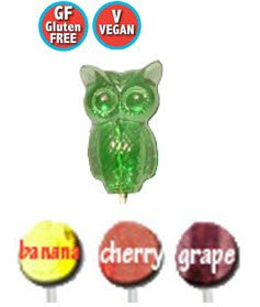 All Natural, Gluten Free, Vegan Owl Lollipop logo